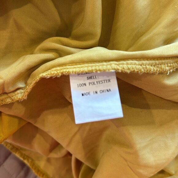 NWT Melloday Mustard Velvet Short Sleeve Midi Dress S or XS NWOT - Picture 6 of 12